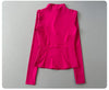 Women Full Zip Long Sleeve Athletic Jacket Thumb Holes Slim Fit Quick Dry Running Gym Yoga Fitness Sports Coat
