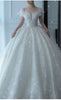 Princess Sexy Crystal Beaded Wedding Dress Puff Tulle White Gown Bride Pregnant Women's Gown with Trailing