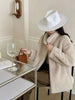Eco-friendly Mink Fur Windproof Stand Collar Faux Mink Coat For Women Warm Winter Thick Jackets With Pockets 2DB5167