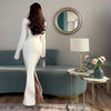 Lace Up Elegant Evening Dress Female Autumn Sexy Deep V Neck Long Sleeve Maxi Dresses Party Slim Commute Long Dress