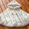 Japanese Kawaii Lolita Style Plush Hooded Poncho Coat Women Sweet Warm Knitted Bow Short Jackets Vintage Elegant Cloak Outerwear