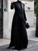 Women's Elegant Blazer Jacket Solid Black Slim Long Sleeve Extra-Long Splited Blazer Coat Female Formal Outerwear