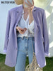 Casual Loose Lapel Ladies Suit Jackets Full Sleeve Single-breasted Solid Female Blazer Tops Spring Women Outwear