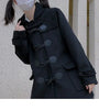 Ladies Coats Autumn/Winter Thickened Warm Solid Hooded Single Row Cow Horn Button Academy Style Woolen Coat Women's Clothing