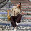 Women's Trench Cape Coat Vintage Double Breasted Short Trench Style Poncho Female Spring Woman Street Outerwear
