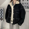 Add Velvet Padded Warm Denim Jacket Female Winter Long Sleeve Short Coat Lamb Cashmere Cotton-padded Jacket Female