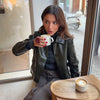 Lapel Long Sleeve Faux Leather Jacket Women Street Turn-down Collar Single Breasted Loose Coats Chic Lady Jackets Outerwears