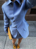 Women's Short Set Lapel Collar Fitted Cinched Waist Blazer Jacket Mini Solid Straight Skirt Elegant Suit Party Office Set Ladies