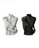 Women White Straps Buckle Zip Up Jacket High Neck Long Sleeve Gothic Punk Bandage Strap Ribbon Y2K Streetwear Slim Fit Coat