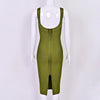 Yellow U Neck Striped Bandage Dress Evening Backless Sexy Bodycon Women Dress Party Celebrity Vocation Dresses