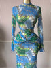 Women Full Sleeve Leaf Print Stacked Bodycon Long Dress Fall Evening Birthday Night Party Vestidos Sexy Dresses