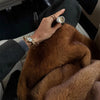 Women's Warm Faux Fur Spliced Cotton Coats Loose Lapel Long Sleeve Pockets Thicken Jacket Winter Lady Chic Outwear