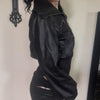 Women Faux Leather Jackets Solid Short Coat Zipper Pocket Turn Down Collar Long Sleeve Waist Cinched Slim Streetwear Autumn
