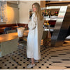 Women's Crinkle Windbreaker Jacket Lapel Full Sleeve Single-Breasted Long Trench Coat Autumn Daily Lady Chic Outwears
