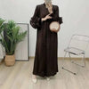 Wine Red Pleated Dress For Women Flower Sleeves Female Evening Party Elegant Clothing Ladies 2DB1827