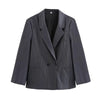Fall/Winter Women's Street oversized pinstripe shoulder-padded loose suit jacket for women