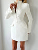 Office Elegant Dress Women Autumn Single Breasted Stand Collar Simple Solid Street Commute Skinny Suit Bodycon