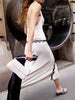Lace Crop Top And Slit Long Skirt 2 Piece Set Women's Sexy Deep V Neck Tops High Waist Slim Dress Sets Elegant Outfit