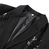 Elegant Stripe Sequin Blazer Jackets Trousers Set Lapel Long Sleeve Coat Wide Leg Long Pants Chic Female Matching Sets