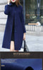 Women Woolen Blend Trench Coats Cold Winter Thicken Turn Down Collar Long Sleeve Overcoats Outwear SMSM-LLG5641
