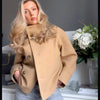 Woolen Dark Blue Jacket Women Autumn Single Breasted Stand Collar Loose Female Coat Office Lady Street Short Outwear Tops