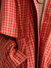 Red Stand Up Collar Plaid Cape Short Trench Coat Women's Windbreaker Long Sleeved Single Breasted Windbreaker Autumn Jacket