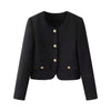 Autumn Jacket Women Small Fragrant Short Loose Coat Female Round Neck Casual Elegant Ladies Outerwear Tops