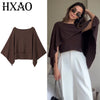 Knit Brown Cape Women's Poncho Autumn Bolero Layers Cloak Cape & Poncho Chic And Elegant Woman Coat Crop Shawl