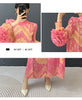Vintage Chic Printting Straight Pleated Women's Dress Hand-Cranked Floral Long Dresses Spring Clothing 2DB6498