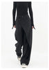 Houzhou Women Wide Suit Pants High Waist Gothic Japanese Style Baggy Black Trousers Irregular Straight Pants Casual Streetwear