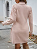 Autumn Women Sweater Dresses Pearls Round Neck Long Sleeve Hip Wrap Dress Winter Elegant Ladies Casual Solid Slim Fit Dress