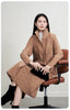 Pleated Lapel Collar Autumn Winter Thickened Pleated Women's Trench Coat Chic Loose Single Breasted Cotton Jacket
