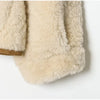 Chic Faux Suede & Fur Reversible Jacket For Women Lapel Single Breasted Pocket Coat Lady Winter Warm Outerwear
