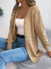 Solid Color Hollow Lantern Long Sleeve Sweater for Women Casual Cardigan Sweaters Autumn Winter Mid-length Jacket Tops