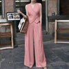 Women Pant Sets Irregular Buttons Vests Wide Leg Trouser Pant Suits Stylish Elegant 2pcs Outfit Streetwear Office Tops