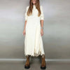 Autumn Winter 2 Piece Set Women Casual Solid Split Knitted Sweater Long Dress Suit Sexy V Neck Patchwork Lace Casual Outfits