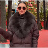 Faux Fur Collar Women's Padded Jacket Knitted Cuff Patchwork Batwing Sleeve Loose Cotton Jackets Winter Warm Coats