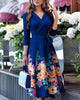Women's V-neck Strap Waist Dress Mid-sleeve Women's Dress Temperament Commuter Women's Dress
