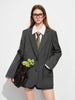 Women's Spring Suit: Gray Single-Breasted Blazer and Casual Pants for Work Commute All-match