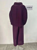 Pleated Suit Set For Women Spring Lapel Top + Fold Wide Leg Pants Two-piece Set Loose Casual Sets Female 2C2174