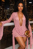 Spring Sexy Polka Dot Print Bodycon Dresses for Woman Deep V-neck Batwing Sleeve Dress Female Streetwear Vestidos