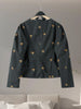 Embroidery Lace Up Bow Suit Jacket Short Skirt Suits Women Elegant Long Sleeve Waist Cinching Coats High Waist Skirts Outfit