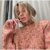 Women Round Neck Tweed Jacket Fringe Trim Long Sleeve Open Front Cropped Texture Outerwear Lady Elegant Daily Street Coat