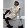 Chic Solid Waist Cinching Blazer Coat Women Wide Shoulder Split Sleeves Single Button Jacket Spring Lady Street Jackets