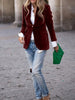 Women's Gold Velvet Blazer, Office Lady Spring Autumn Foreign Atmosphere, Red Blazers Suit, OL Professional Wear