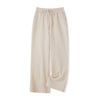 Women Loose Plaid Pants Casual Loose Elastic Straight Wide Leg Trousers with Pockets for Work Office Streetwear