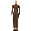 Turtleneck Skinny Women Dresses Sexy Skirt Long Sleeve Bodycon Sexy Streetwear Party Club Hollow out Long Dress