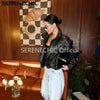 Women's Black Faux Leather Cropped Moto Jacket Asymmetric Zip PU Biker Coat Female Autumn Vintage Punk Outerwear