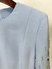 High Street S/S Designer Vestido Women's Half Sleeve Beaded Long Maxi Dress