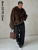 Winter Women's Furry Hooded Faux Fur Pullover Women Loose Full Sleeve Warm Solid Coat Winter Lady Street Chic Outwear